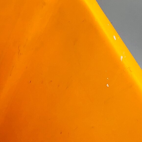 Vintage 60s STERILITE Yellow Plastic Trash Can: Triple Silver Starburst - MCM - Picture 13 of 13